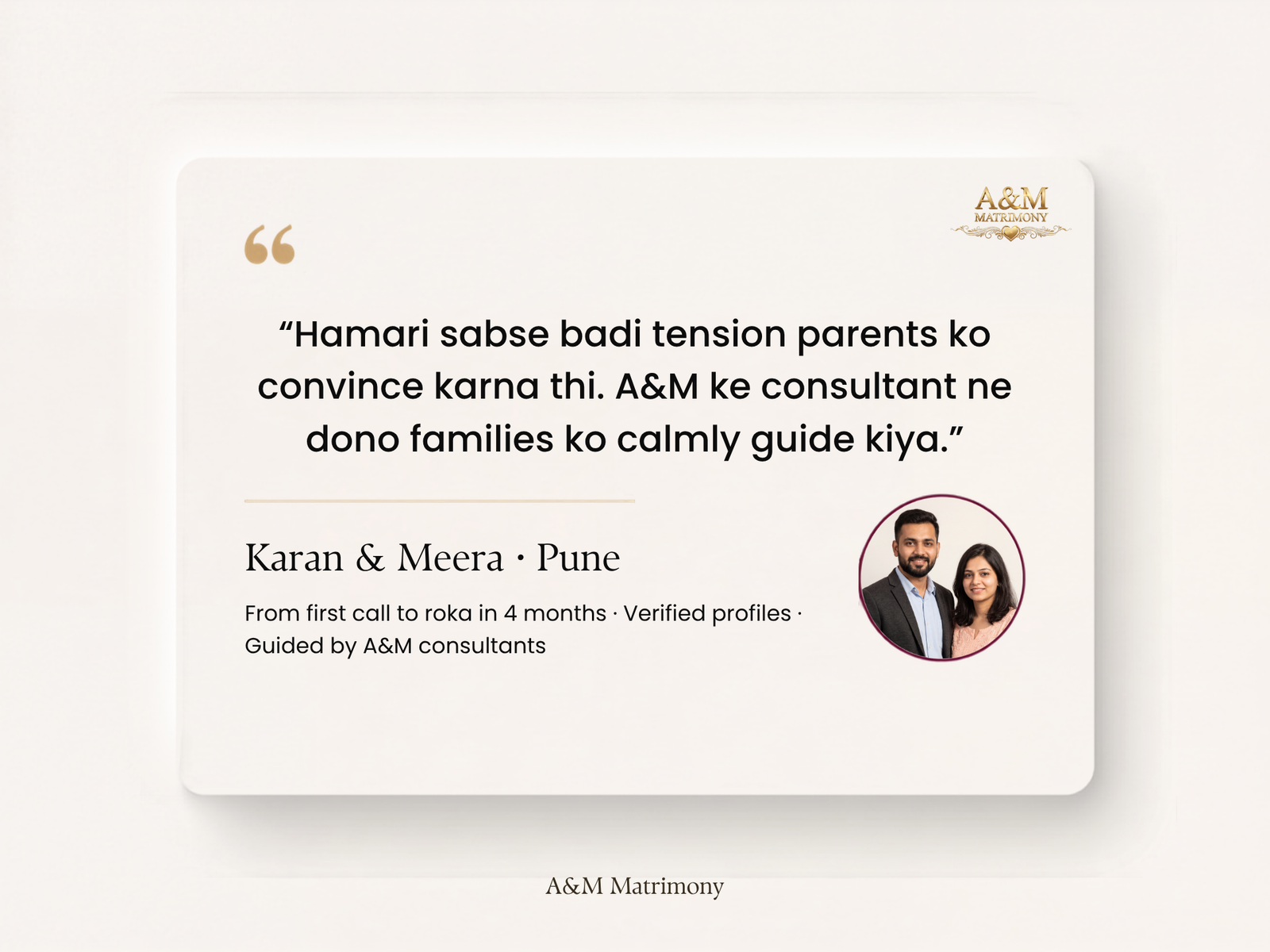 Testimonial from Karan & Meera